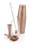 Mercer M37131ACP - Barfly Cocktail Mixing Set, 5-piece, antique copper finish, color gift box